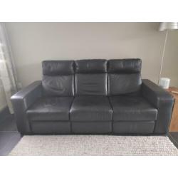 Relaxbank zwart leer
