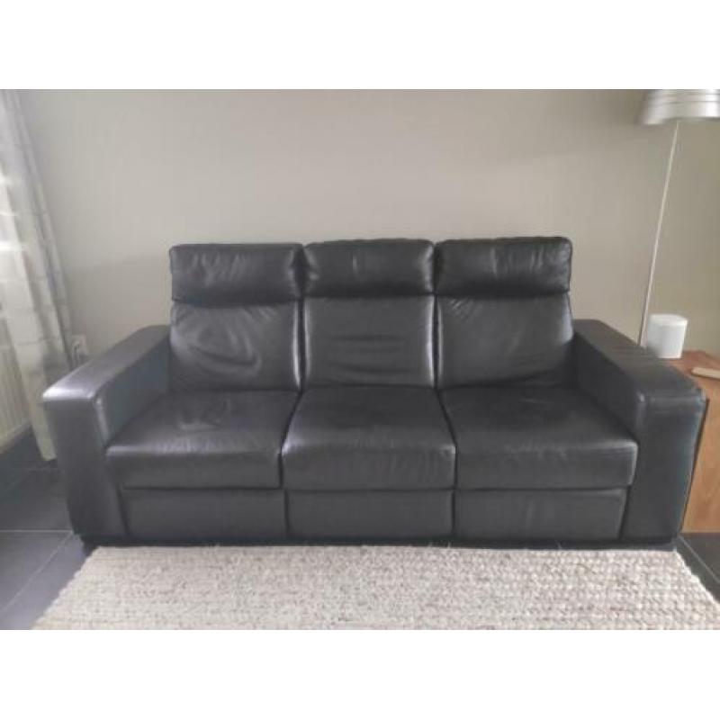Relaxbank zwart leer