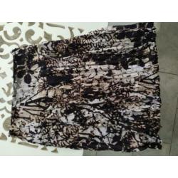 Summum print rok, zwart bruin wit maat 34