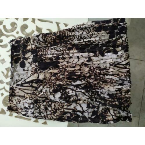 Summum print rok, zwart bruin wit maat 34