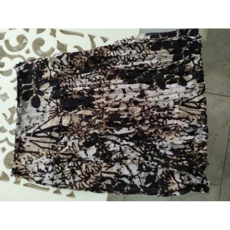 Summum print rok, zwart bruin wit maat 34