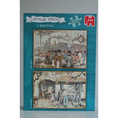 Anton Pieck 2 puzzels - Het station en De hoefsmid