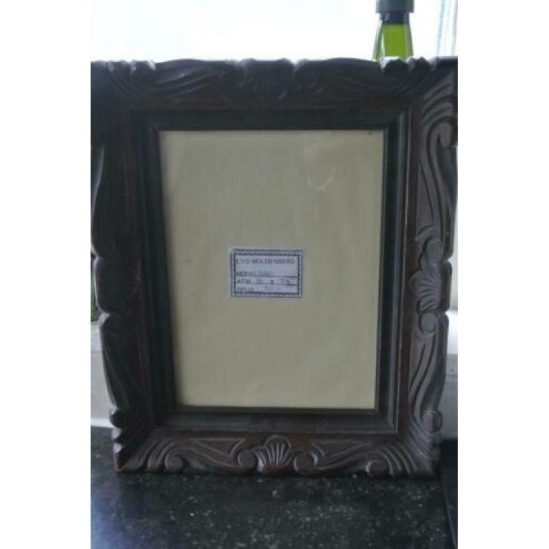 <Antieke houten bewerkte Fotolijst >