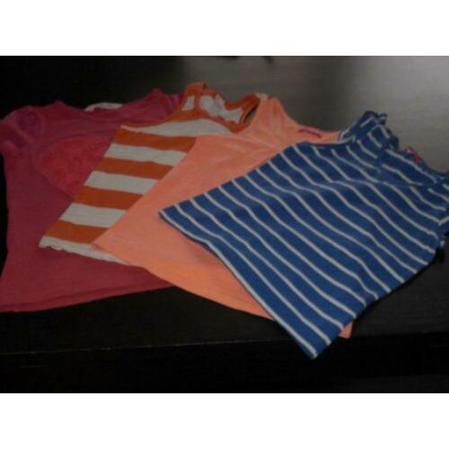 Vier Prachtige Zomer Shirtjes . Maat 122/128