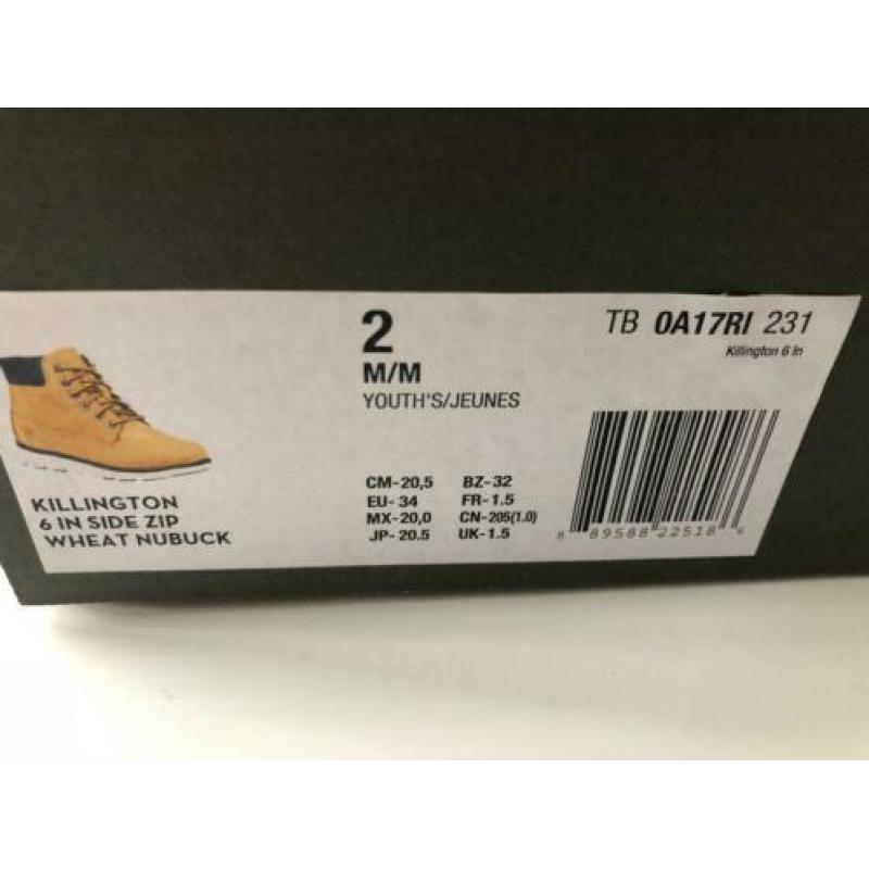 NIEUW Timberland Killington Boots Maat 34 Camel