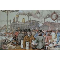 Anton Pieck 2 puzzels - Het station en De hoefsmid