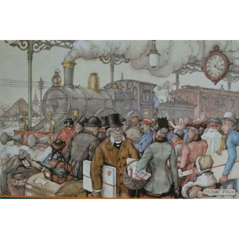 Anton Pieck 2 puzzels - Het station en De hoefsmid