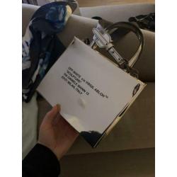 Off white mirrored silver bag