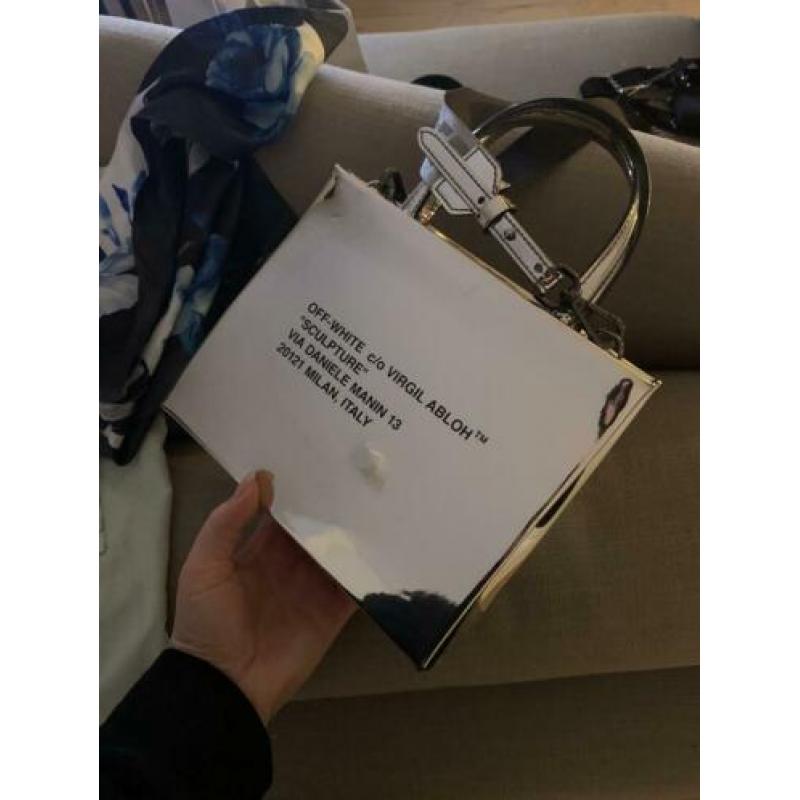 Off white mirrored silver bag
