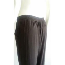 NEW Dames 42/44/L TRANSFER Broek donker Bruin zomer viscose