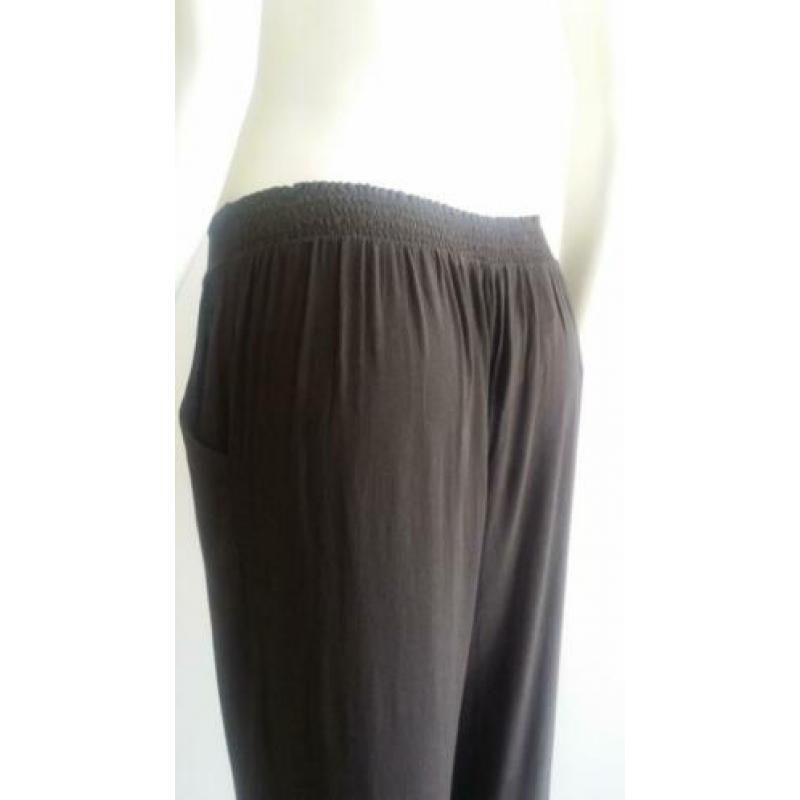 NEW Dames 42/44/L TRANSFER Broek donker Bruin zomer viscose
