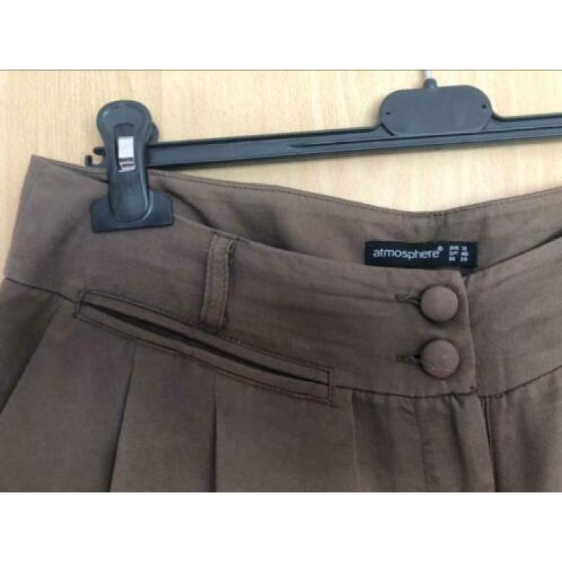 Luchtige bruine dames broek/pantalon maat 38-M