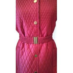 Mooi lange jas, maat 38, maroon.