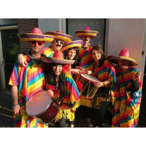 Mexicaanse carnavalsoutfit incl instrumenten (4 pers.)