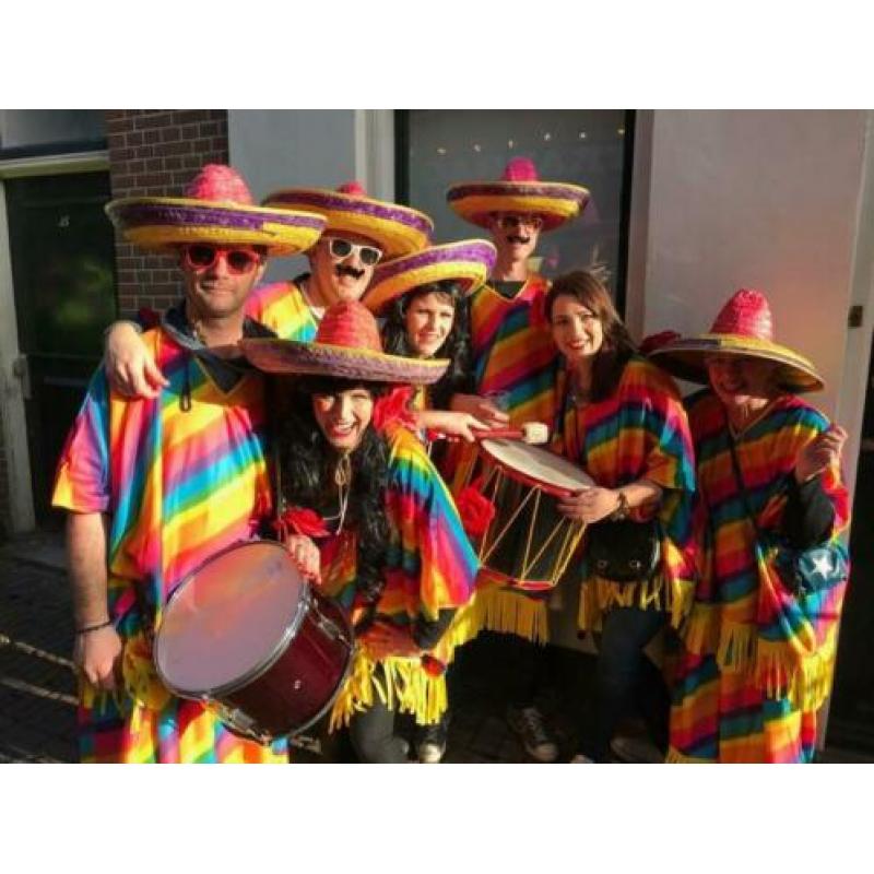 Mexicaanse carnavalsoutfit incl instrumenten (4 pers.)