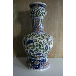 Knobbelvaas - Oud Delft - Polychroom