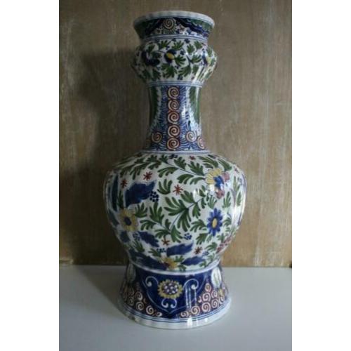 Knobbelvaas - Oud Delft - Polychroom
