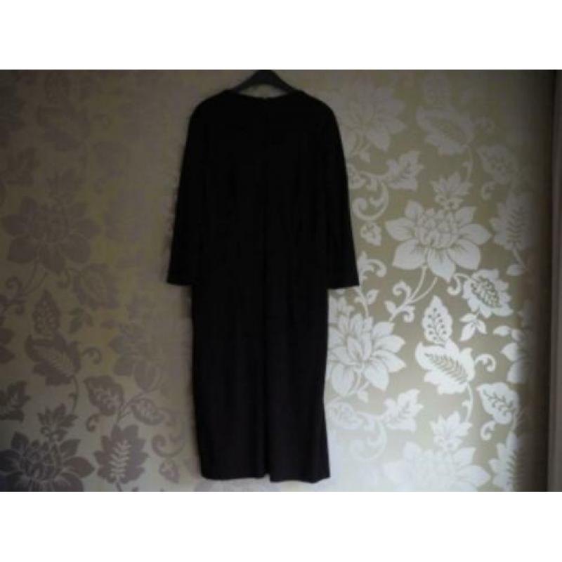 SOYA CONCEPT, zwarte jurk met leather-look detail, mt. M.