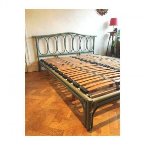 Vintage rotan bed 160 x 200 cm