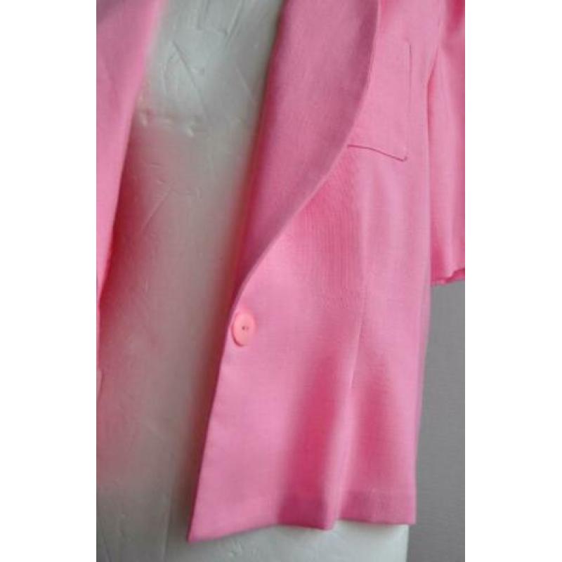 Vintage roze cropped blazer, korte mouwen