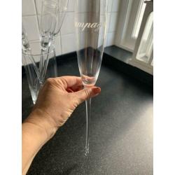 Champagne glazen/flutes zonder voet Rivièra maison in vaas