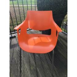 6 design terrasstoelen, stapelbaar
