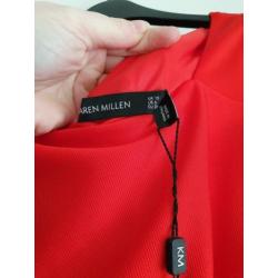 Splinternieuwe Karen Millen jurk in vuurrood, maat 38 UK10