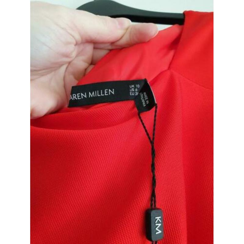 Splinternieuwe Karen Millen jurk in vuurrood, maat 38 UK10