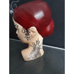 Tattoobeeld "handsome lady " silly art borstbeeld vrouw