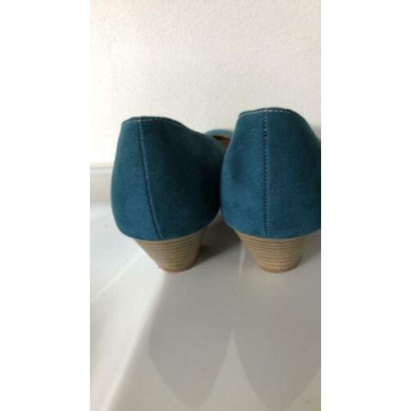 Prachtige groen/blauwe damespumps maat 42
