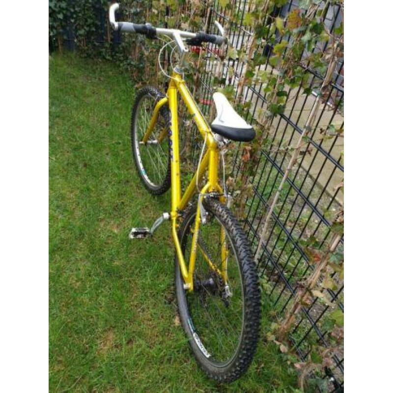 Heren Giant mountainbike geel/goud 21.5" frame, 26" wielen