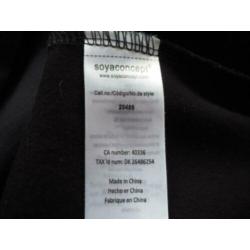 SOYA CONCEPT, zwarte jurk met leather-look detail, mt. M.