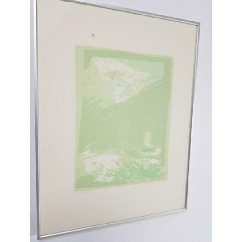 Zeefdruk elfry baartmans '78 passe-partout ingelijst pastel