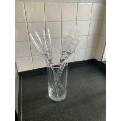 Champagne glazen/flutes zonder voet Rivièra maison in vaas