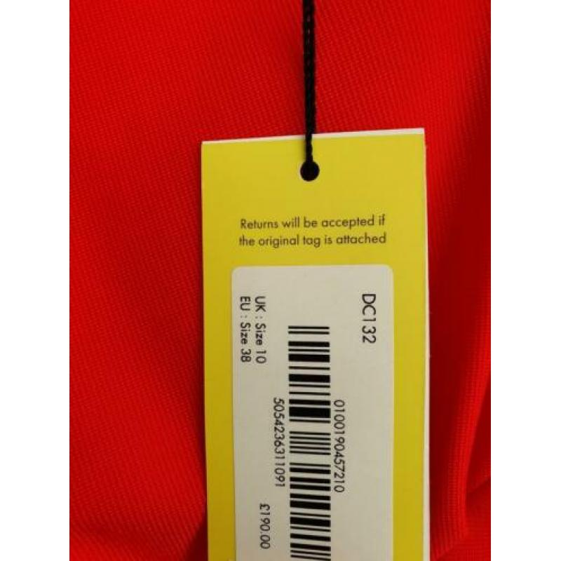 Splinternieuwe Karen Millen jurk in vuurrood, maat 38 UK10