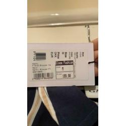 Ganni 100% zijden blouse strepen donkerblauw