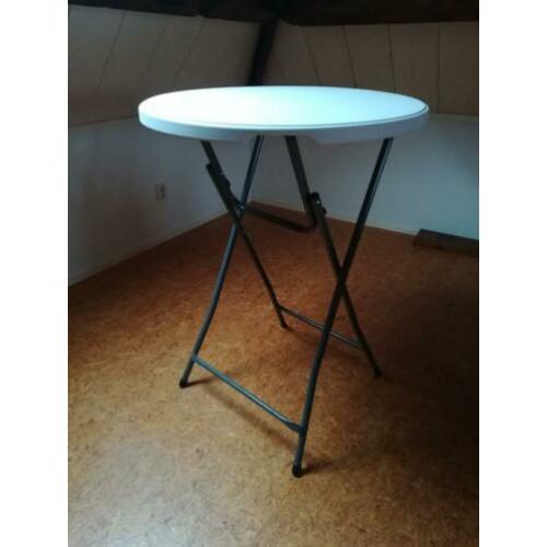 Statafel 110H x diameter 80cm metalen onderstel 1 x gebruikt