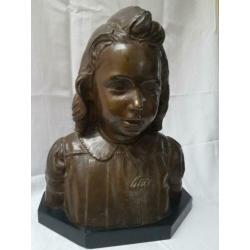 beeld buste brons jong meisje gesigneerd Cyriel de Brauwer