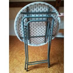 Statafel 110H x diameter 80cm metalen onderstel 1 x gebruikt