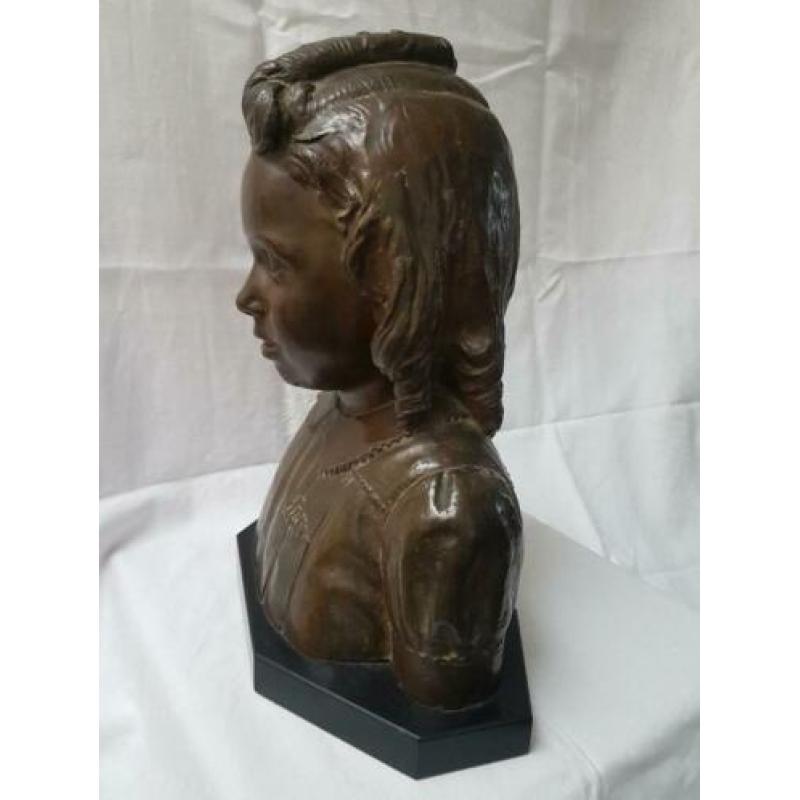 beeld buste brons jong meisje gesigneerd Cyriel de Brauwer
