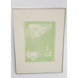 Zeefdruk elfry baartmans '78 passe-partout ingelijst pastel