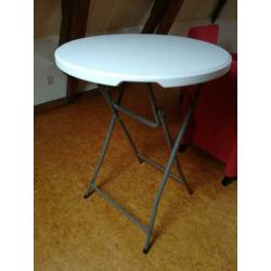 Statafel 110H x diameter 80cm metalen onderstel 1 x gebruikt