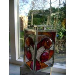 Lantaarn rood oranje glas tiffany 3D glasfusing