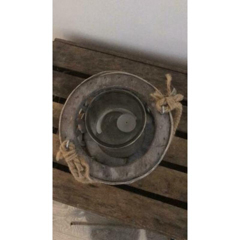 Kaarthouder glas met hout 20 cm H / 18 cm B