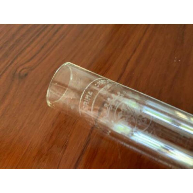 Oud glazen Olielamp ,olielampje van glas 28 cm hoog