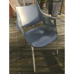 6 design terrasstoelen, stapelbaar