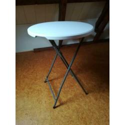 Statafel 110H x diameter 80cm metalen onderstel 1 x gebruikt