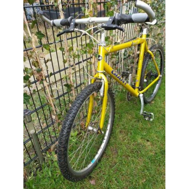 Heren Giant mountainbike geel/goud 21.5" frame, 26" wielen