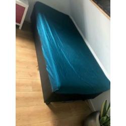 2x 1 persoons-boxspring hotelbed 1 persoons bed 90 x 200 zwa
