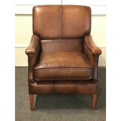 Engelse fauteuil in rundleer van Jeantique